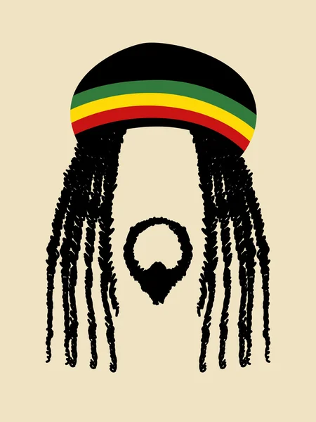 Rastafarian In Simple Graphic — Stock Vector