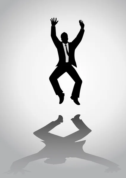 Man With Suit Jumping — Stock Vector