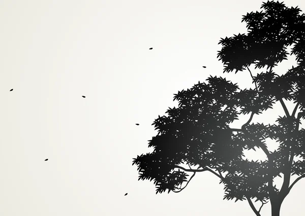 Silueta ilustración de un árbol — Archivo Imágenes Vectoriales