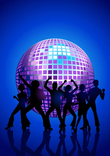 Disco dansen mensen — Stockvector