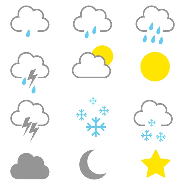 Simple Graphic Of Weather Icons — Stock Vector