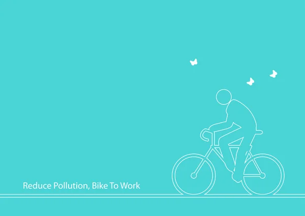Γραμμή εικονογράφηση τέχνη της ιππασίας ποδήλατο εικονική φιγούρα — Διανυσματικό Αρχείο