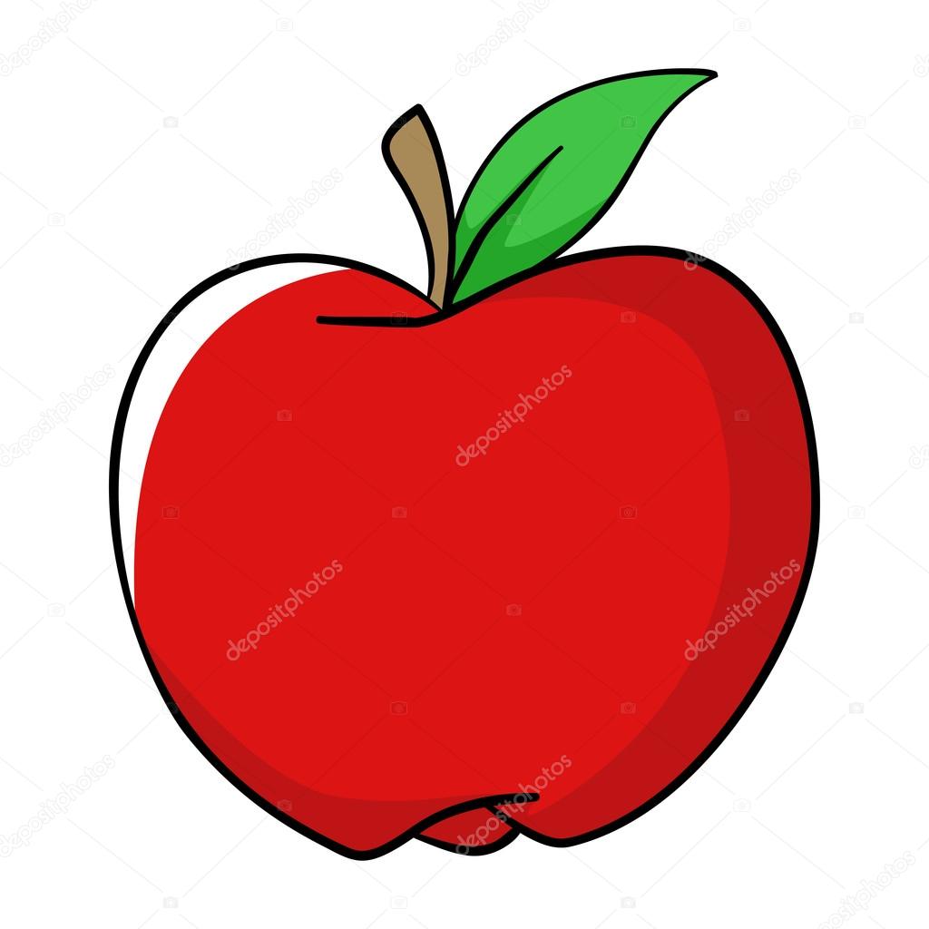 Cartoon Illustration Of An Apple Stock Vector Image by ©rudall30 #95400132