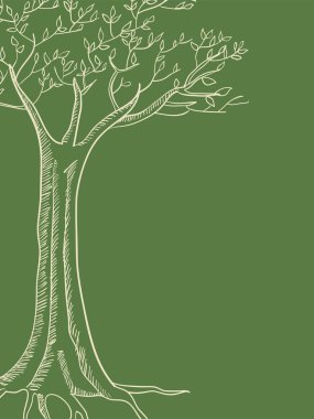 Bir ağaç hat sanat çizimi