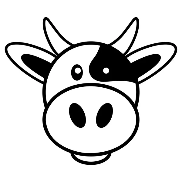 Egyszerű rajzfilm aranyos tehén — Stock Vector