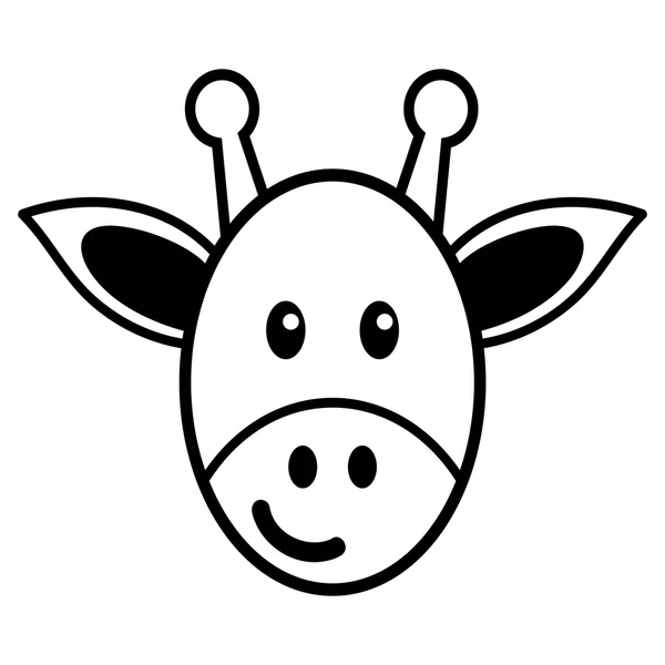 Simple de dibujos animados de una linda jirafa — Vector de stock