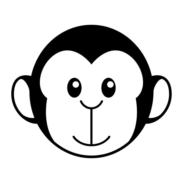 かわいい猿の単純な漫画 — ストックベクタ