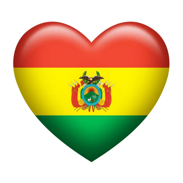 Bolivia Insignia Forma de Corazón —  Fotos de Stock