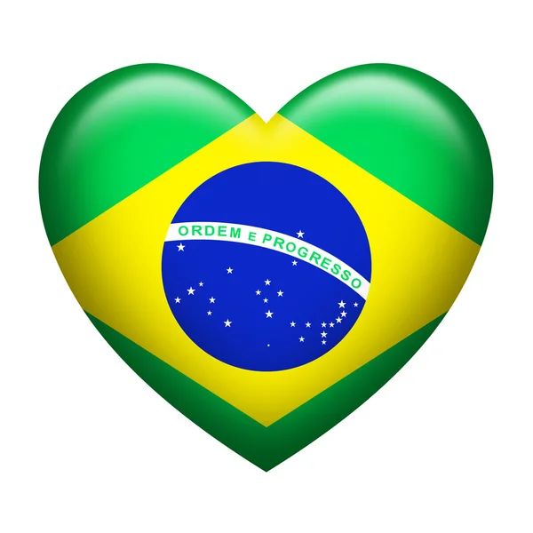Tvar srdce Brazílie insignie — Stock fotografie
