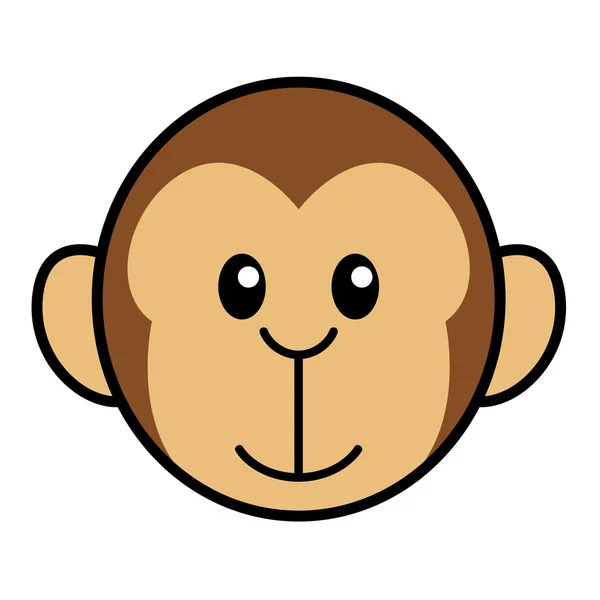 Simple Cartoon Of A Cute Monkey — Stock Vector