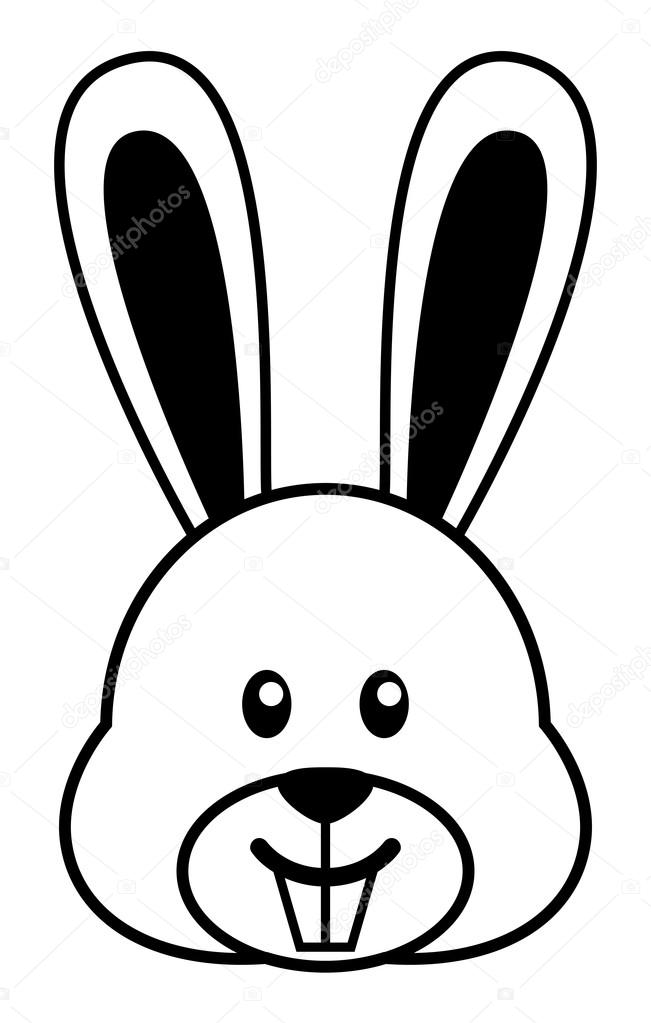 Simple cartoon of a cute rabbit