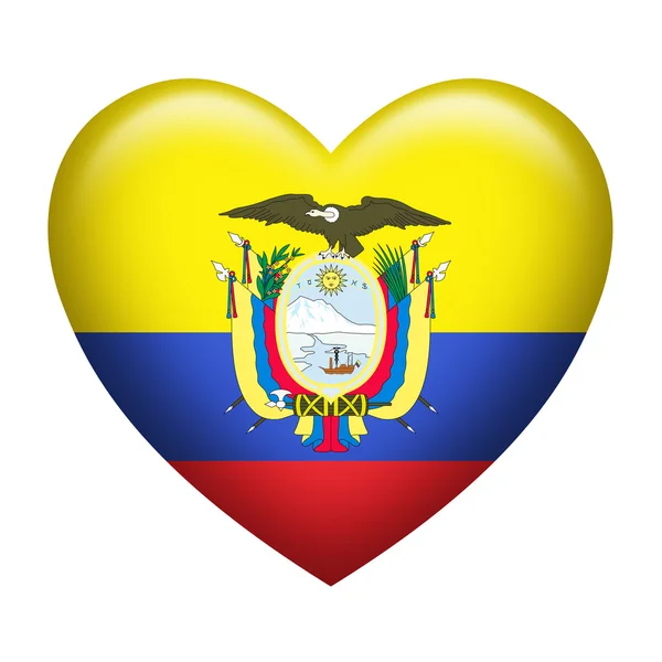 Ecuador Insignia Forma de Corazón —  Fotos de Stock