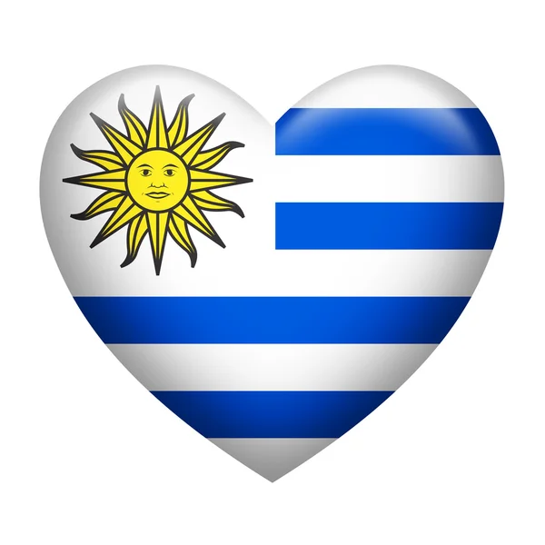 Uruguay Insignia Forma del Corazón —  Fotos de Stock