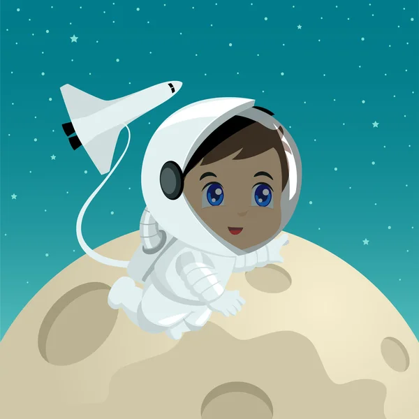 Cartoon illustration of an astronaut — Stock Vector