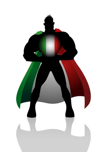 Superhero with Italy insignia — Stock Vector