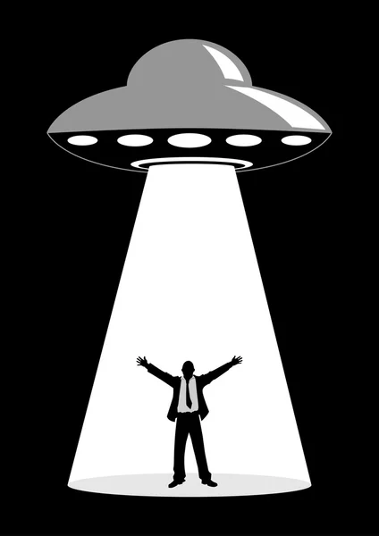 UFO únosu jednoduchá grafika — Stockový vektor