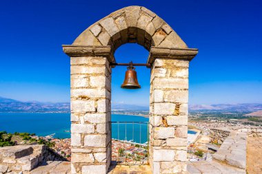 Palamidi fortress walls and towers view, Nafplio town, Greece clipart