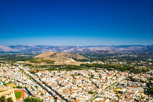 Nauplia Luftaufnahme von der Festung Palamidi, Peloponnes Griechenland — Stockfoto