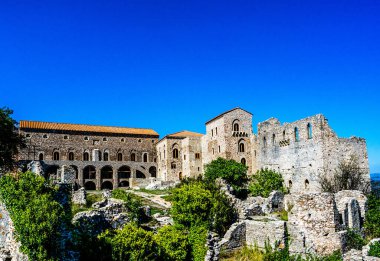 The Palace of the Despots of Mystras, Laconia, Moreloponnese, Yunanistan. Yüksek kalite fotoğraf