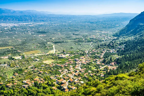 Luchtfoto Van Mystras Archeologische Site Unesco Werelderfgoed Griekenland Hoge Kwaliteit — Stockfoto