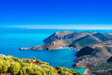 Porto Kagio, Laconian Mani, Moreloponnese, Yunanistan 'da deniz kenarı bir köy.