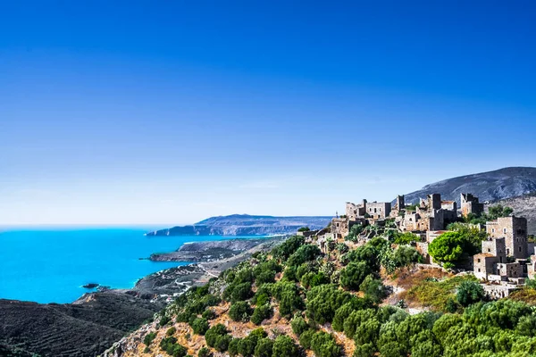 Anciennes maisons de tour dans le village de Vathia sur Mani, Péloponnèse Grèce — Photo