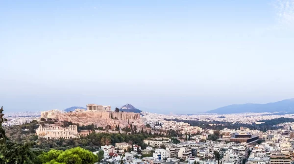 Akropolis vom Filopappos-Hügel in Athen, Griechenland — Stockfoto