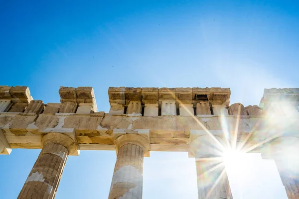 雅典雅典卫城万神殿建筑细节观 — 图库照片