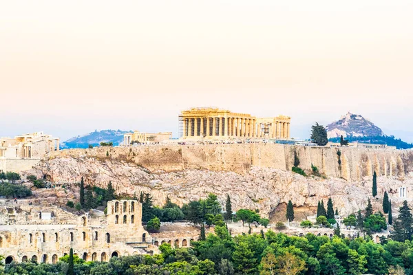 希腊雅典Filopappos山的雅典卫城 — 图库照片