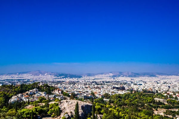 关于希腊雅典城市景观的空中观点 — 图库照片