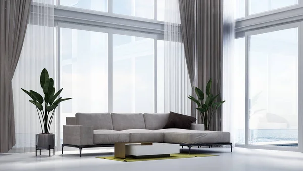 Moderno Loft Sala Estar Espacio Burlan Los Muebles Diseño Interiores — Foto de Stock