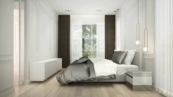 Slaapkamer Ruimte Modelleren Meubels Interieur Muur Textuur Achtergrond — Stockfoto