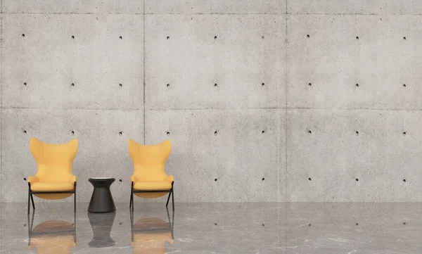 Sala Estar Mínima Mock Mobiliário Design Interiores Parede Concreto Textura — Fotografia de Stock
