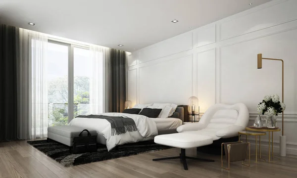 Casa Moderna Dormitorio Lujo Simulan Diseño Interiores Muebles Fondo Textura — Foto de Stock