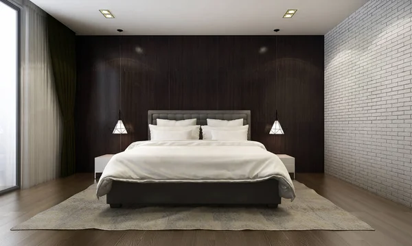 Diseño Interior Del Hogar Con Madera Maqueta Dormitorio Fondo Textura —  Fotos de Stock
