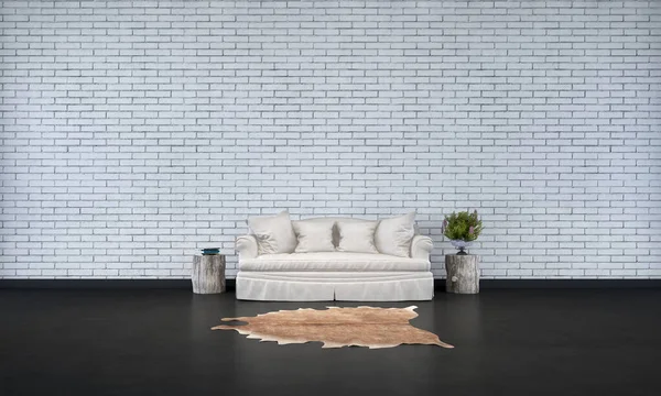 Diseño Interior Del Salón Sala Estar Fondo Blanco Vacío Textura — Foto de Stock