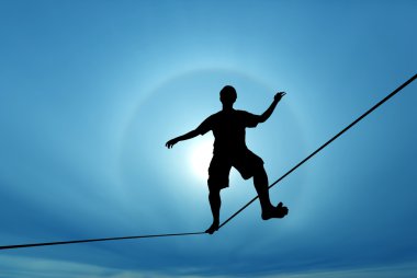 Sorun ve risk alma ip kavramını Dengeleme adam
