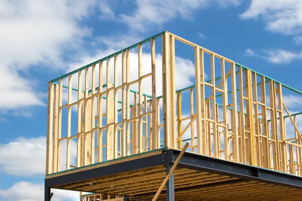 Timber Frame House Construction — Stock Photo, Image