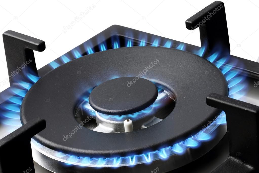 Blue Flames of a Gas Stove