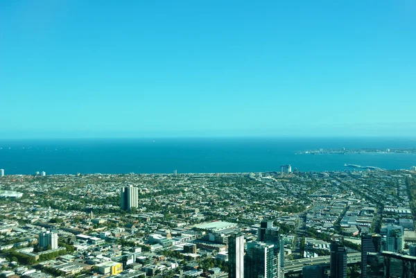 Letecký pohled na město Melbourne — Stock fotografie