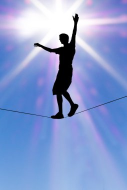 Risk alma dikey im ip kavramı üzerine adam silüeti