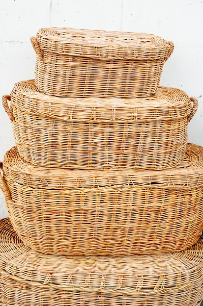 Wicker  wood   baskets — Stock Photo, Image