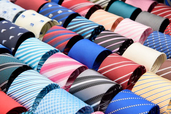 Set of rolled up neck ties Stock Photo