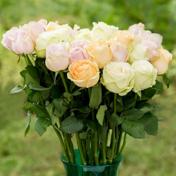 Ramo de rosas pastel frescas — Foto de Stock