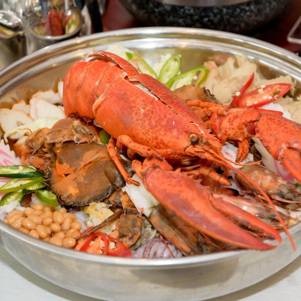 Pote quente de frutos do mar de lagosta picante — Fotografia de Stock