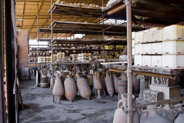 Archeologické vykopávky v Pompejích, Itálie — Stock fotografie
