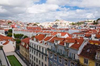 View of the Baixa district, Lisbon in Portugal