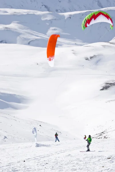 Διαγωνισμός Παγκοσμίου snowkite Altosangro 2016 — Φωτογραφία Αρχείου