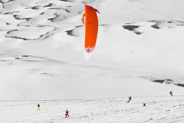 Concurso mundial de snowkite Altosangro 2016 — Fotografia de Stock