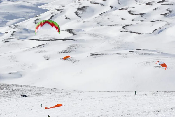 Világ snowkite verseny Altosangro 2016-ban — Stock Fotó